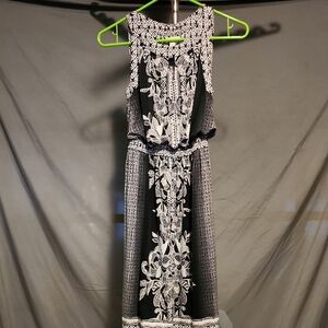 Soma Black and White Halter Sheath Maxi Dress